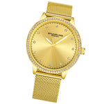 Stuhrling Original 3904 3 Vogue Quartz Crystal Accented Mesh Bracelet Womens Watch