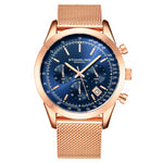 Stuhrling 3975 8 Preston Monaco Quartz Chronograph Date Rose Tone Mens Watch