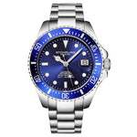 Stuhrling 4048 3 Automatic Depthmaster Diver Date Blue Mens Watch