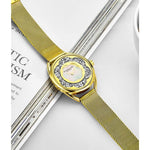 Stuhrling 995M 04 Lily Mother of Pearl Crystal Accented Flower Womens Watch