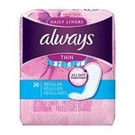 Always Thin Pantiliners Regular Unscented 20 Each