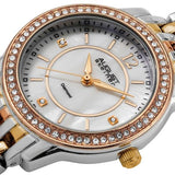 August Steiner AS8027TRI Swiss Quartz Diamond Markers Tritone Womens Watch