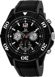 Joshua & Sons Mens JS51GY GMT 51mm Case Sixty Second Track Black Mens Watch