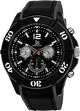 Joshua & Sons Mens JS51GY GMT 51mm Case Sixty Second Track Black Mens Watch