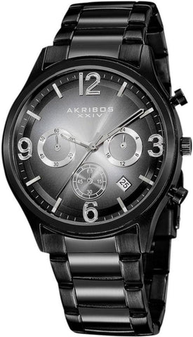 Akribos XXIV AK607BLK Chronograph GMT Date Black to White Dial Mens Watch