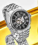 Stuhrling  4031 2 Atrium Automatic Skeleton Bracelet Mens Watch