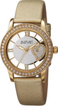 August Steiner AS8176YG Date Satin Strap Crystal Accented Gold Womens Watch