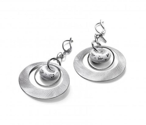 Invicta Grazia IJ0023 Silver and White Ceramic Womens Earrings