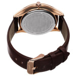 Akribos XXIV AK870RG Day Date GMT Leather Strap Brown Rosetone Mens Watch