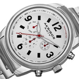 Akribos XXIV AK783SSW Swiss Quartz Tachymeter Day Date GMT Red Accent Mens Watch