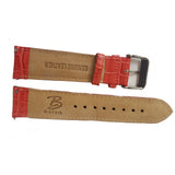 Brizo 22mm Red Crocodile Style Genuine Leather Silver-tone Stainless Steel Buckle Strap w/ quick change pins
