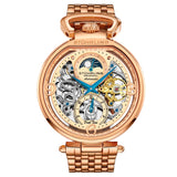 Stuhrling 4032 3 Modena Legacy Automatic Dual Time Skeleton AM/PM Mens Watch