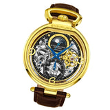 Stuhrling 3954 2 Modena Legacy Automatic Dual Time Skeleton AM/PM Mens Watch