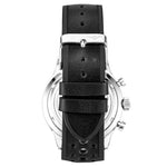 Stuhrling 933 01 Tachymeter Date Black Leather Strap Quartz Mens Watch