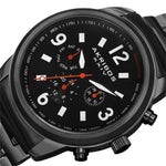 Akribos XXIV AK783BK Swiss Quartz Tachymeter Dual Time Black Mens Watch