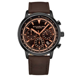 Stuhrling 3986L 5Muscle Movement Quartz Chronograph Brown Leather Mens Watch