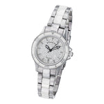 Stuhrling 250 112EP2 Astera Swiss Date Swarovski Cream Ceramic Womens Watch