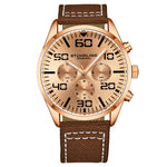 Stuhrling 4001 5 Quartz Chronograph Brown Nylon Strap Mens Watch