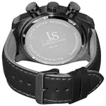 Joshua & Sons JS14BK Chronograph Tachymeter GMT Date Black Leather Mens Watch