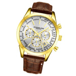 Stuhrling 3975L 8 Preston Monaco Quartz Chronograph Date Brown Leather Mens Watch