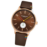 Stuhrling Original 4026 5 Romania Quartz Brown Leather Date Mens Watch