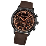Stuhrling 3986L 5Muscle Movement Quartz Chronograph Brown Leather Mens Watch