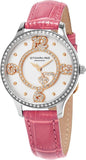 Stuhrling 760.03 760 03 Chic Crystals Heart Pink Leather Strap Womens Watch