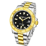 Stuhrling 3967 4 Aquadiver Quartz Date Stainless Steel Bracelet Mens Watch