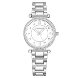 Stuhrling 3906 1 Symphony Quartz Crystal Accented Stainless Steel Bracelet Womens Watch