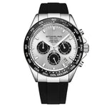 Stuhrling 4042 1 Aquamaster Quartz Chronograph Rubber Strap Mens Watch