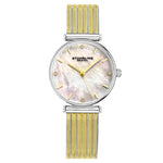 Stuhrling 3927 3 Mother of Pearl Stainless Steel Braided Mesh Womens Watch