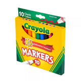 Crayola Broad Line Markers 10 Classic Colors *Made with Solar Power *Preferred by Teachers (Pack of 3)