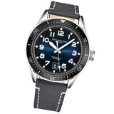 Stuhrling 3989 6 Monaco Quartz Date Gray Leather Strap Mens Watch