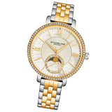 Stuhrling Original 4038 3 Quartz Stainless Steel Mother of Pearl Bracelet Womens Watch