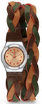 Swatch YSS295  Twisted Multi Color Leather Strap Quartz Womens Watch