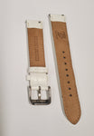 Brizo 16mm White Crocodile Style Genuine Leather Silver-tone Stainless Steel Buckle Strap