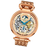 Stuhrling 4032 3 Modena Legacy Automatic Dual Time Skeleton AM/PM Mens Watch