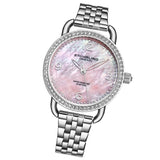 Stuhrling 3955 2 Crystal Accented Mother of Pearl Bracelet Womens Watch