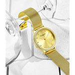 Stuhrling Original 3904 3 Vogue Quartz Crystal Accented Mesh Bracelet Womens Watch