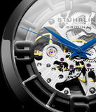 Stuhrling 3964L 3 Automatic Skeleton Black Leather Strap Mens Watch