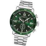 Stuhrling 4040 4 DualMode Quartz Chronograph Date Green Dial Mens Watch