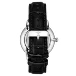 Stuhrling 3997 1 Quartz Date Black Embossed Leather Strap Mens Watch
