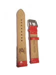 Brizo 20mm Red Crocodile Style Genuine Leather Silver-tone Stainless Steel Buckle Strap