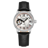 Stuhrling 3952 1 Legacy Automatic Skeleton Crystal Accented Leather Womens Watch