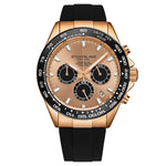 Stuhrling 4042 3 Aquamaster Quartz Chronograph Rubber Strap Mens Watch