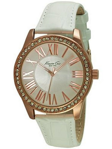 Kenneth Cole 10029553 White Leather Strap Womens Watch