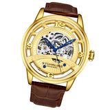 Stuhrling 3974 2  Legacy Automatic Skeleton Brown Leather Strap Mens Watch