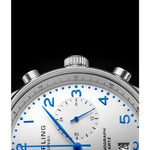 Stuhrling Original 896 01 Quartz Chronograph Date Blue Leather Mens Watch