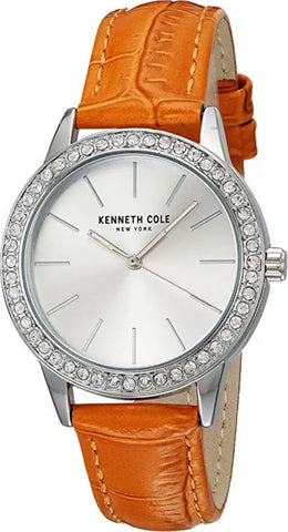Kenneth Cole 10031485 Quartz Orange Leather Strap Womens Watch