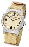 Stuhrling 409 SET 01 Contrail Swiss Quartz Tan Black Canvas Strap Mens Watch Set